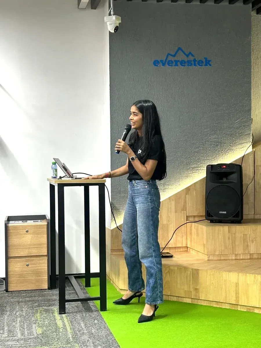 Radhika, Procedure engineer, at an in-person team event