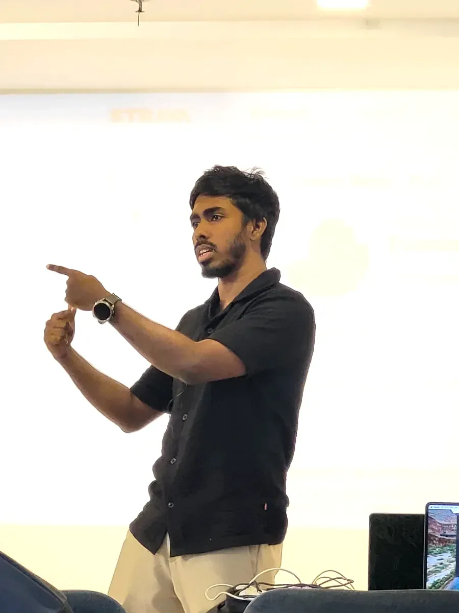 Sreeraj demoing at a Procedure meetup