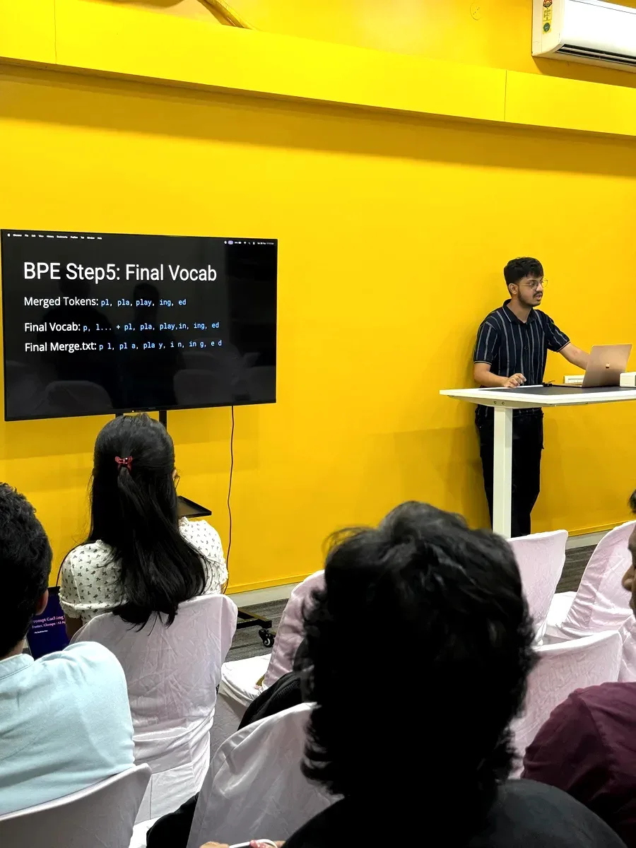 Procedure engineer walking through a BPE tokenisation talk