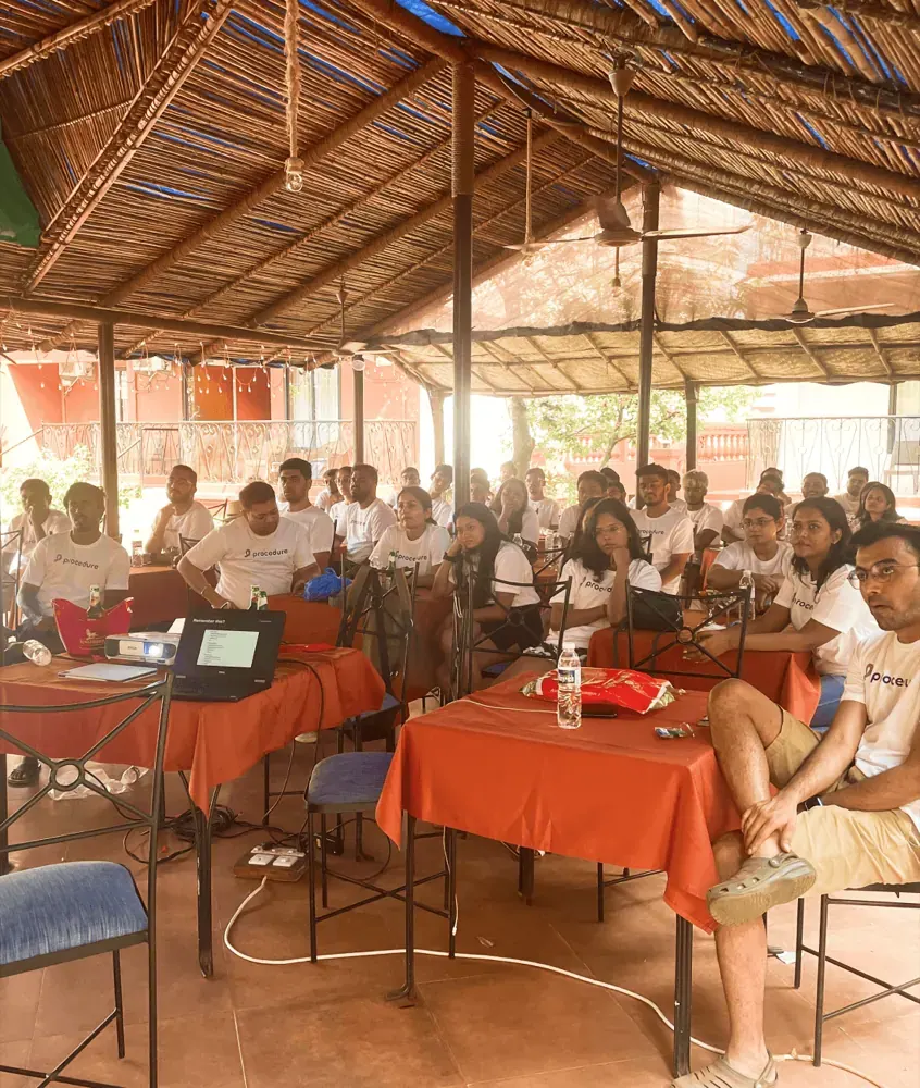 Procedure team in an open-air workshop session